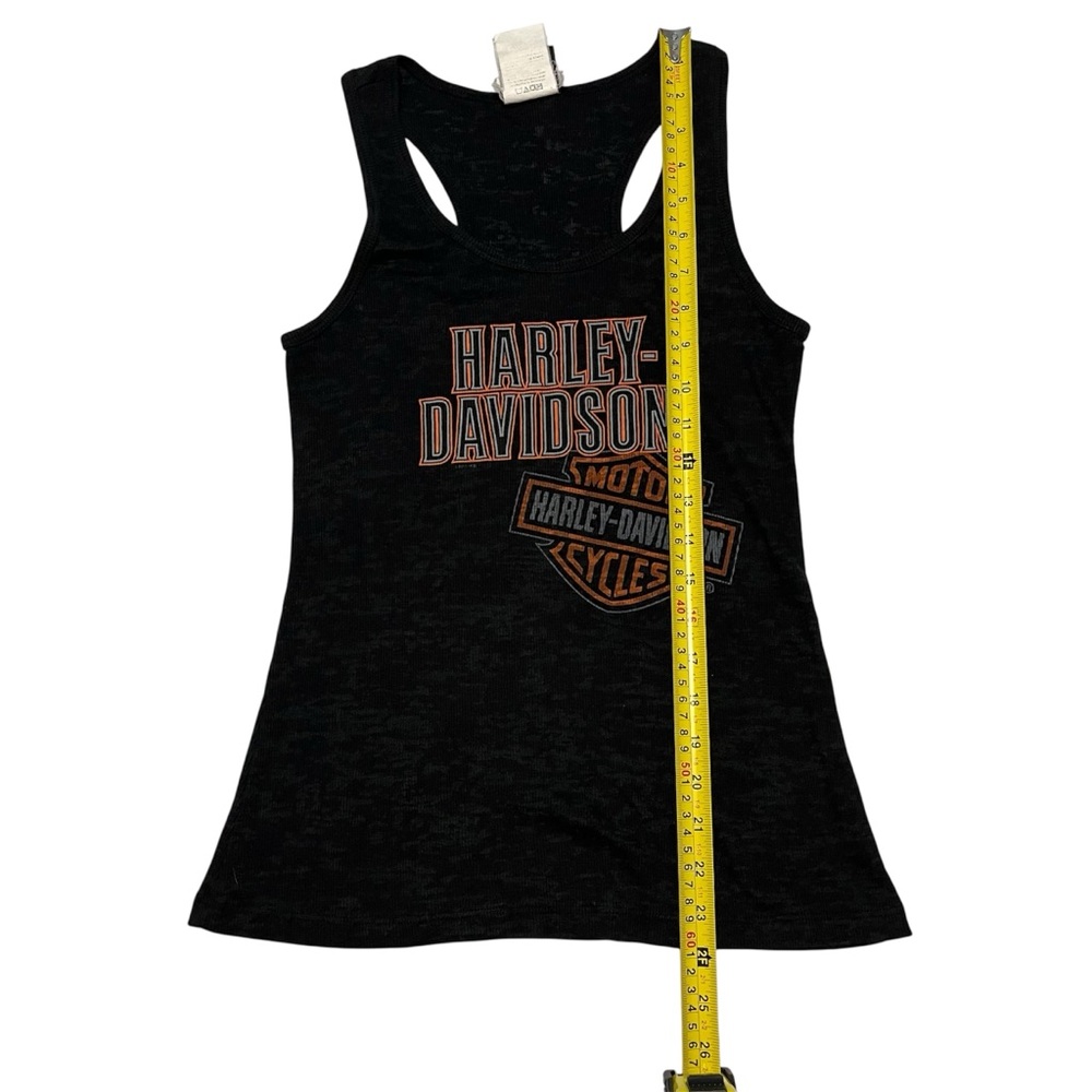 Harley Davidson Motorcycle Black Burnout Racerback Tank Top Women’s Biker Maine - Picture 7 of 9
